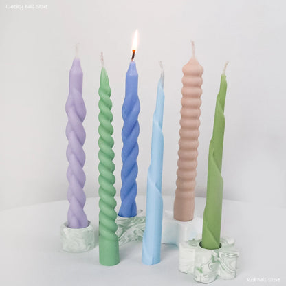 DIY Open and Close Long Silicone Mold Spiral Twist Shape Candle Resin Plaster Mould Church Candle Making Molds Wedding Decor