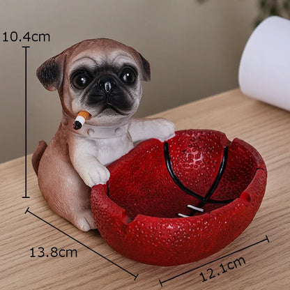 DecorBites™ Basketball Puppy Ashtray: Portable, Windproof, Creative Desk Decoration & Smoking Accessory