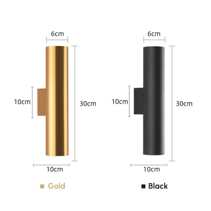 Apliques de pared cilíndricos de doble cabezal DecorBites™ - Iluminación interior LED COB moderna de 14 W