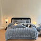 Decobites Faux Rabbit Fur Bedding Set, Velvet Plush, Soft & Luxurious 4Pcs