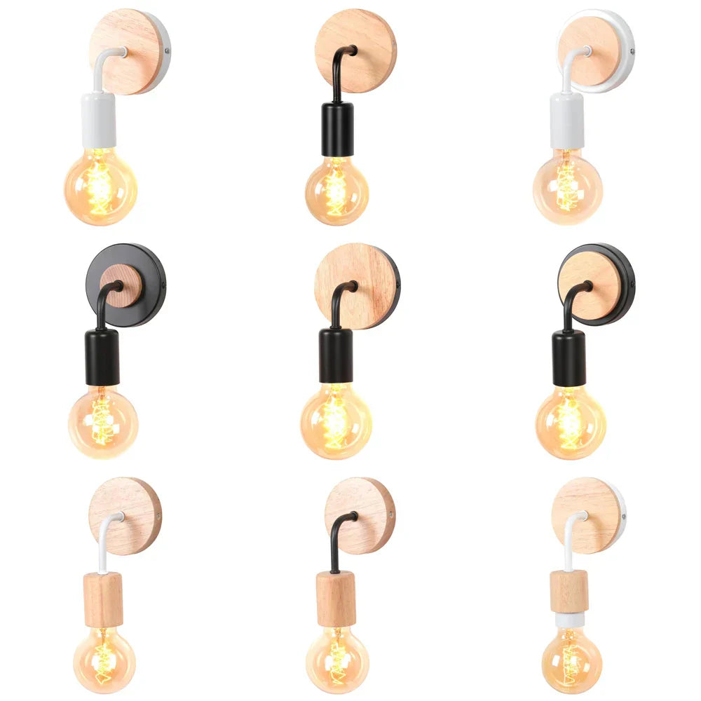 Aplique de pared LED industrial DecorBites™ estilo loft retro con pantalla de hierro E27