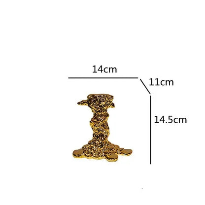 DecorBites™ Golden Candlestick Holder Resin Plated Wedding Centerpiece