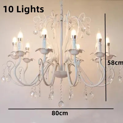 ثريا DecorBites™ المعدنية باللونين الأسود والأبيض مع قلادات كريستالية لإضاءة منزلية أنيقة