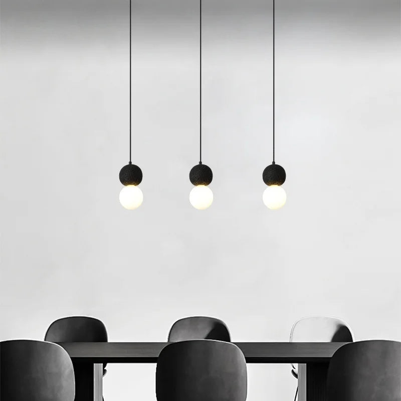 Lámpara colgante LED DecorBites™ de travertino negro - Decoración nórdica moderna para el hogar