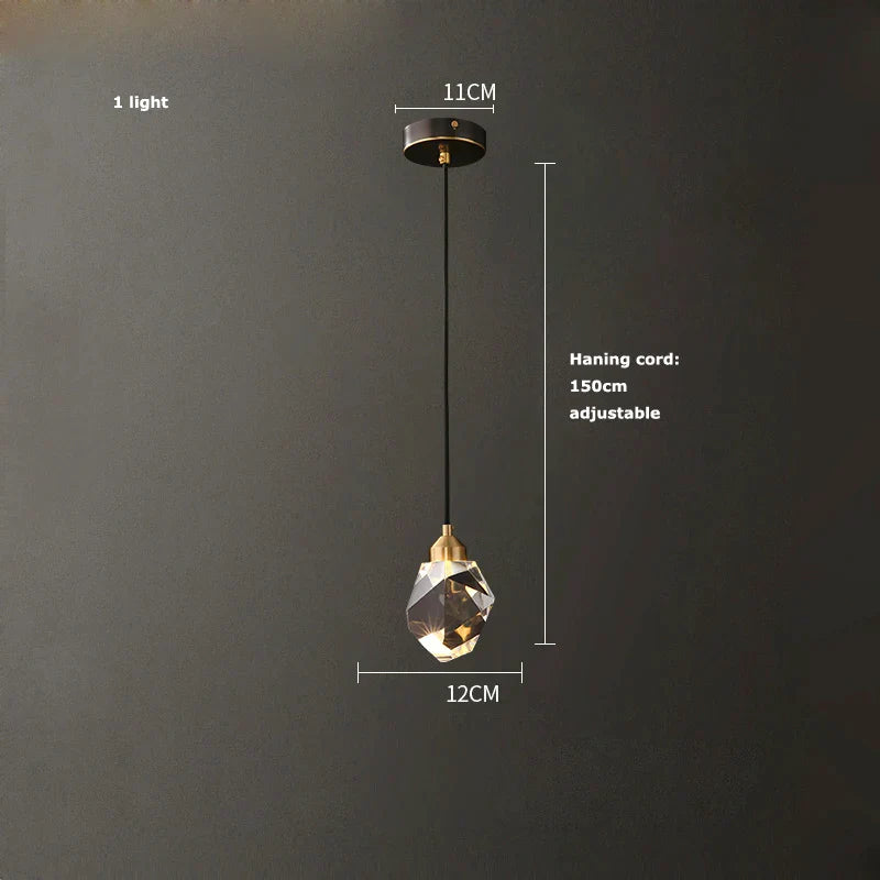 DecorBites™ Black Gold Crystal Chandelier LED Light for Luxury Home Decor