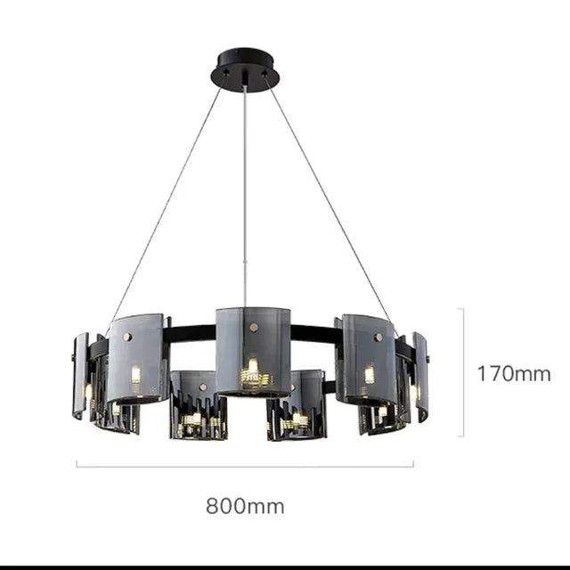 DecorBites™ Elegant Smoky Glass Chandelier Ceiling Lighting for Dining Living Bedroom