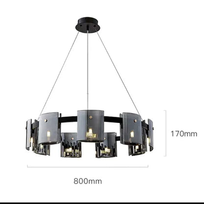 DecorBites™ Elegant Smoky Glass Chandelier Ceiling Lighting for Dining Living Bedroom