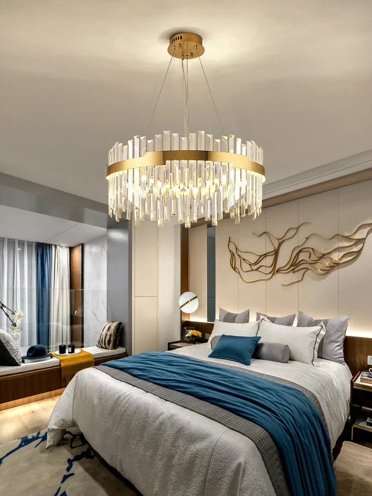 Decorbites™ Gold Vollspektrum-Kristall-Leuchter für Wohnzimmer, Esszimmer & Schlafzimmer