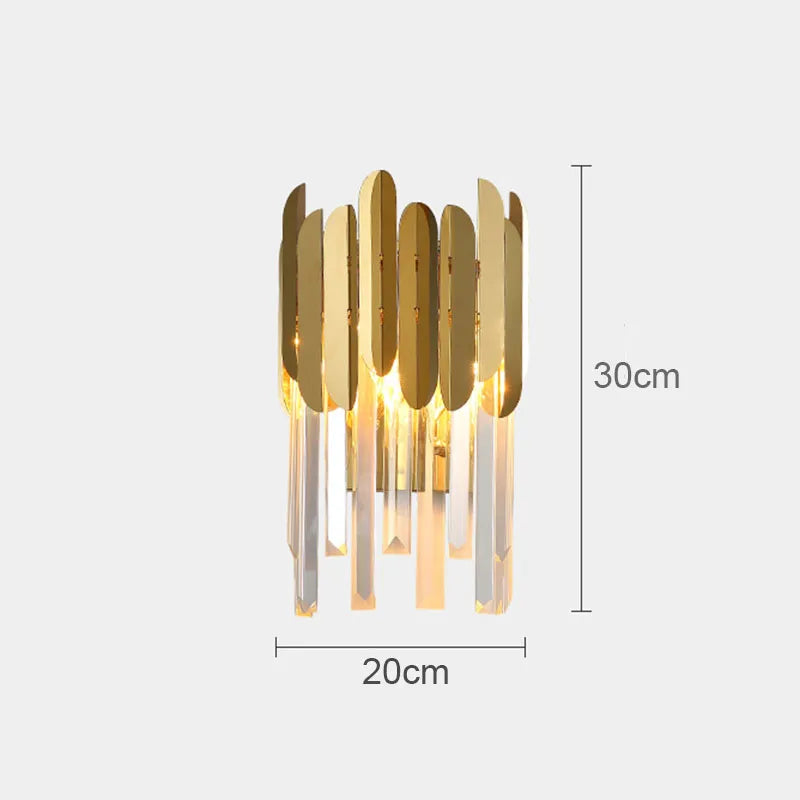 Lámpara de pared LED de cristal dorado Decorbites™ para iluminación elegante del hogar