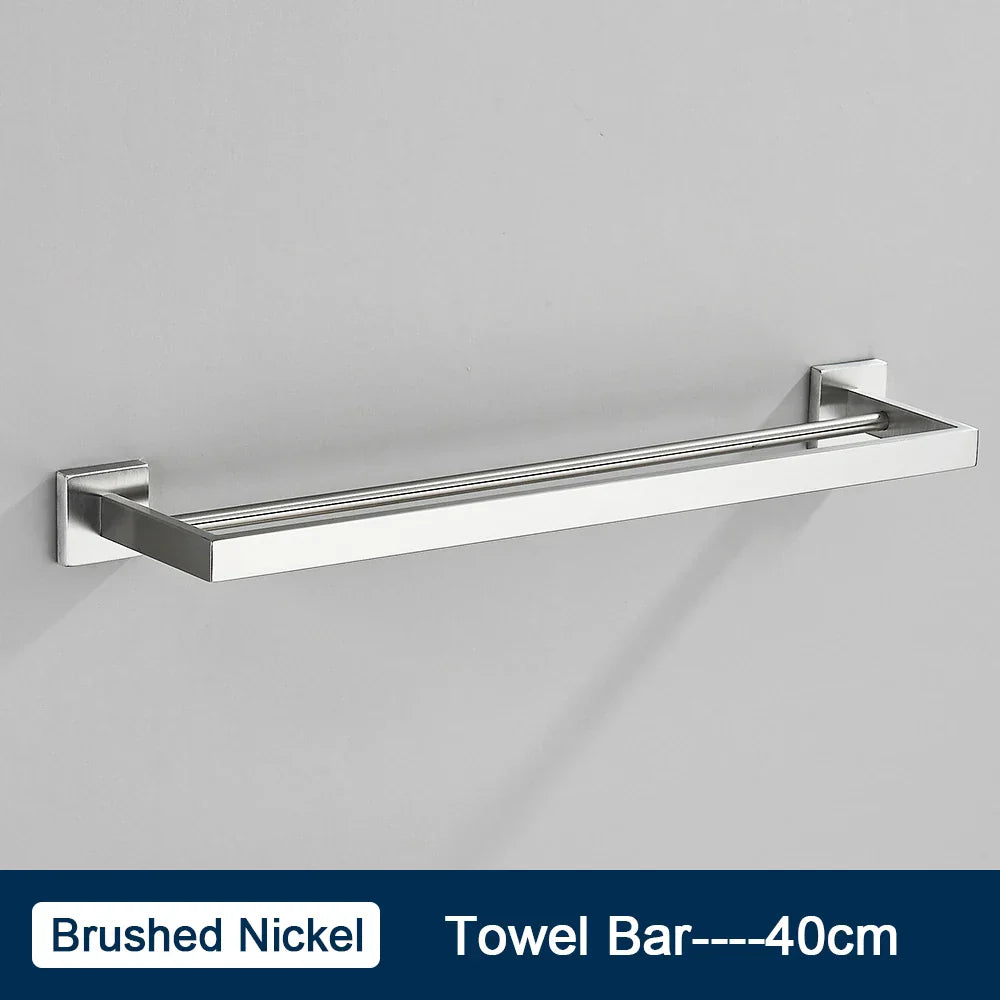 Toallero DecorBites™ negro de 40 cm, acero inoxidable SUS304, moderno, dorado, para montaje en pared