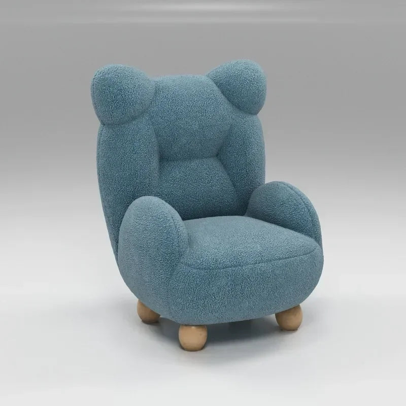 DecorBites™ Kids' Lamb Velvet Bear Sofa Chair: Cute & Cozy Single Seat for Bedroom & Living Room