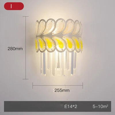 Aplique de pared DecorBites™ Crystal Gold de acero inoxidable con luz LED regulable