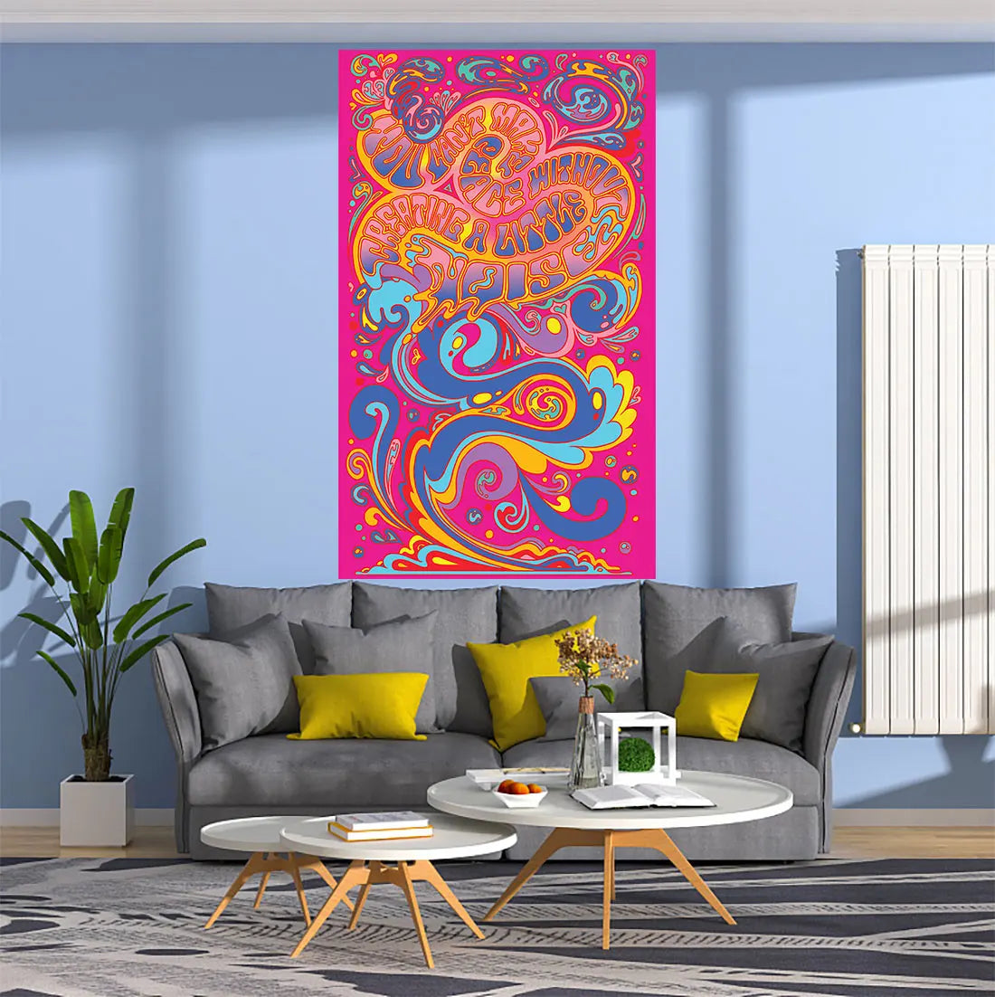 Decobites Psychedelic Music Poster Tapestry Wall Hanging 60s 70s Retro Aesthetic Room Decor