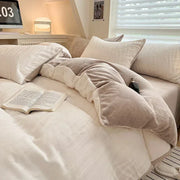 Decorbites™ Hochdichte Milchfleece-Bettwäsche-Set mit Winterwärme für Kingsize-Bett & Plüsch-Deckenbezug