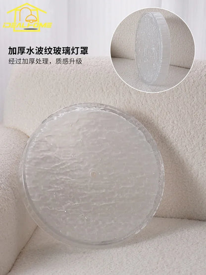 Lámpara de techo DecorBites™ Cream Wind LED de hierro y cristal - Diseño retro, estilo Bauhaus