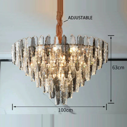 DecorBites™ LED Leaf Chandelier: Modern Living Room Decor Lighting for Duplex Rotating Stairs