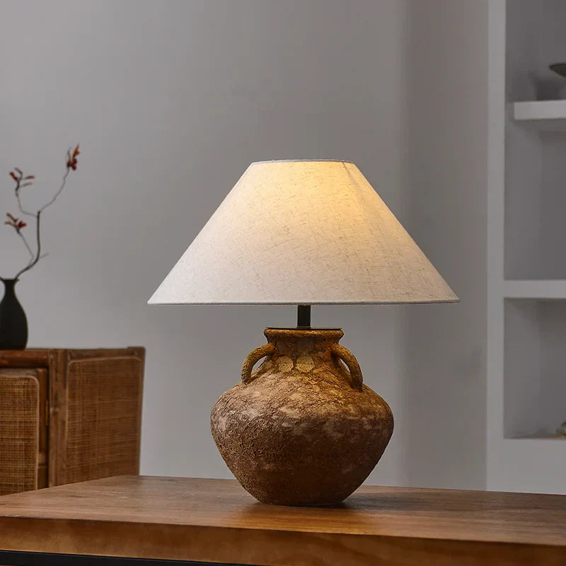 Decorbites™ Landetischleuchte mit Stofflampenschirm für Vintage-Schlafzimmer-Dekor