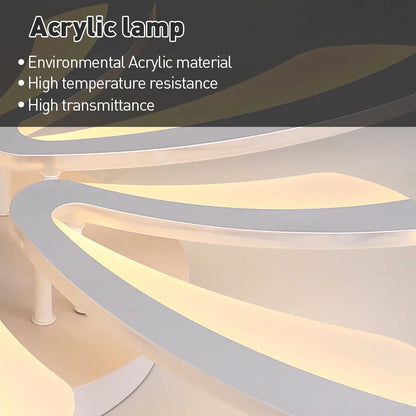 ثريا سقف LED بتصميم فرع أكريليك من DecorBites™ مزودة بإضاءة RC خافتة