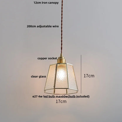 DecorBites™ Blue Glass LED Pendant Lights Adjustable Hanging Lamp Luminaire