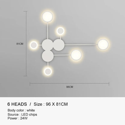 DecorBites™ مصباح حائط LED أسود ذهبي مناسب للاستخدام الداخلي في غرف النوم والمعيشة والسلالم والبار
