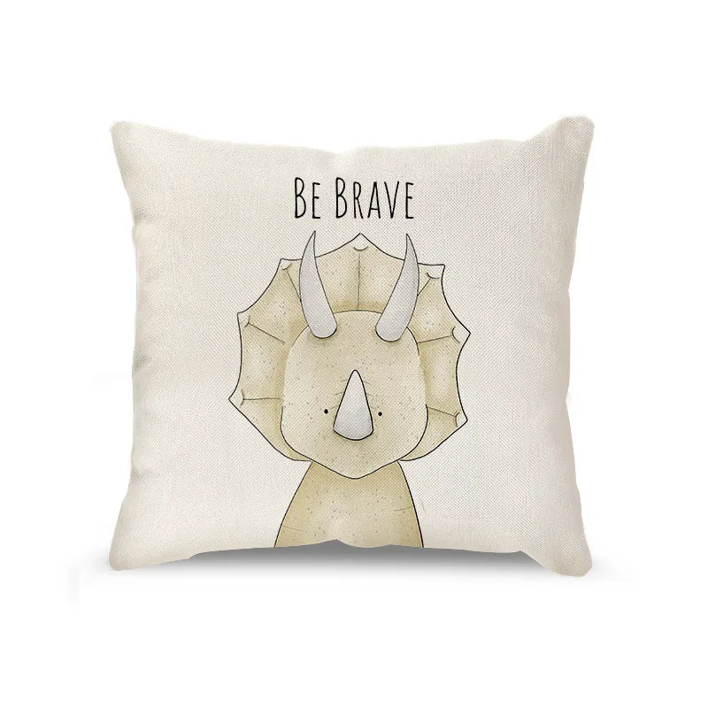 DecorBites™ Cartoon Animal Linen Pillowcase | Home Decor Throw Pillow Covers for Sofa