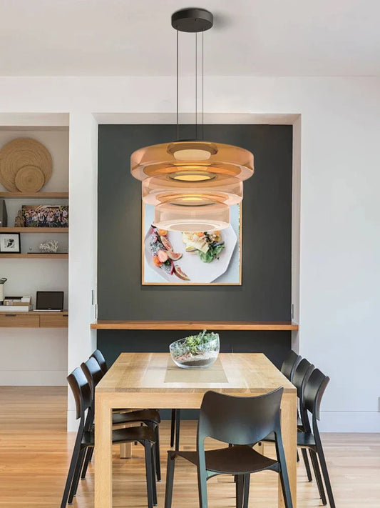 DecorBites™ Glass Plate Ceiling Pendant Lights LED Fixture