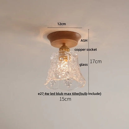 DecorBites™ Clear Glass LED Ceiling Light, Modern Nordic Bedroom Decor Ceiling Lamp