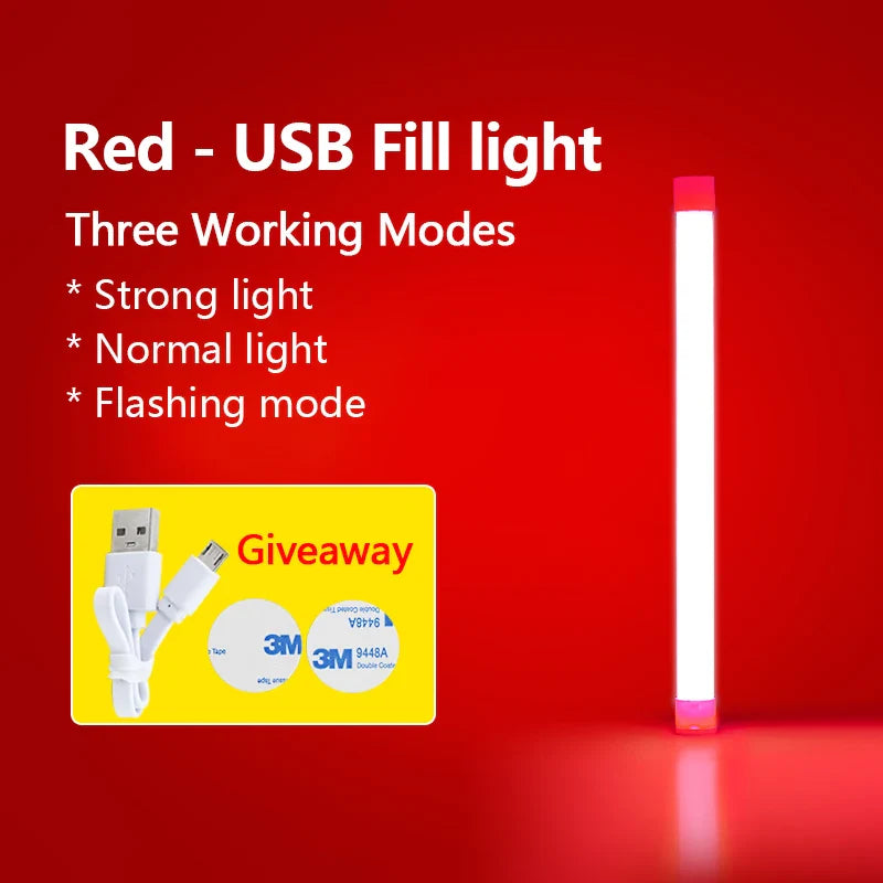 Lámpara de relleno LED DecorBites™: Lámpara recargable y colorida para selfies, ideal para fotografía y vídeos.