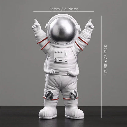Figuras de astronautas DecorBites™: Escultura moderna de astronauta con luna, regalo perfecto para hombre y novio