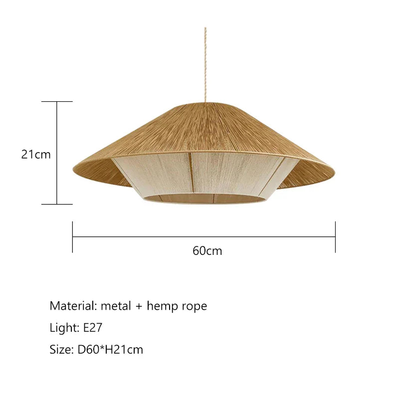DecorBites™ Handmade Hemp Rope Pendant Lamp for Dining Room Kitchen Cafe