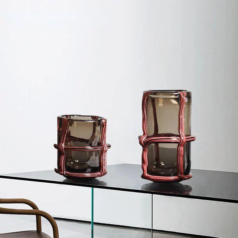 DecorBites™ Clear Glass Cross Flower Vase - Home Decor & Terrarium Display