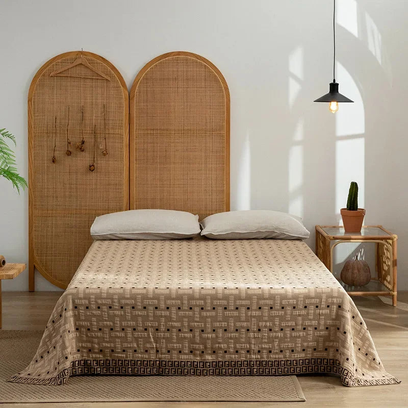 DecorBites™ Cotton Throw Blanket - Retro Chinese Style Quilt & Sofa Cover