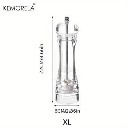 مطحنة فلفل يدوية أكريليك من ديكوربايتس™ | هزازة ملح وتوابل شفافة
