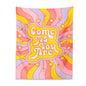 Decobites Retro Sun Rainbow Tapestry | Inspirational Psychedelic Wall Art for Vintage Home Décor