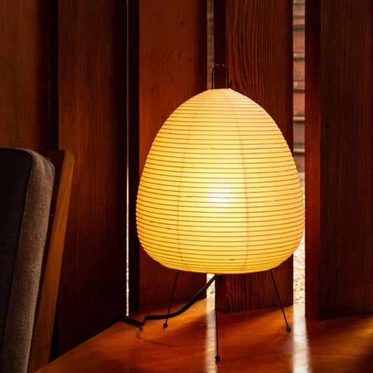 DecorBites™ Japanese Style Rice Paper Desk Lamp for Home Decor, E27 Bedroom & Study Room Lighting