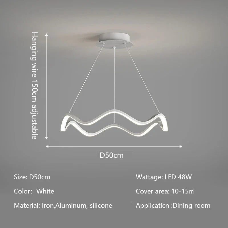 DecorBites™ Circle Wave LED Pendant Chandelier for Modern Living Dining Bedroom Lighting