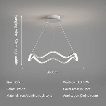 DecorBites™ Circle Wave LED Pendant Chandelier for Modern Living Dining Bedroom Lighting