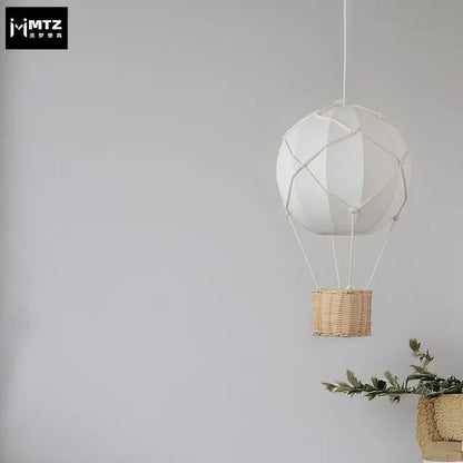 DecorBites™ Hot Air Balloon Chandeliers - Handmade Rattan Fabric Kids Room Lamps