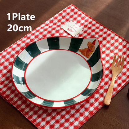 DecorBites™ Kawaii Animal Ceramic Drinkware Set: Coffee Cup, Dessert Plate, Cute Dog Mug