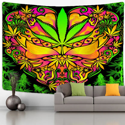 Decobites Maple Leaf Psychedelic Tapestry Wall Hanging: Colorful Boho Decor