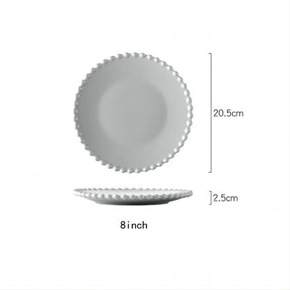 DecorBites™ Heart Shaped Pearl Dinner Plate Set - Elegant Porcelain Tableware for Salad, Soup, Steak