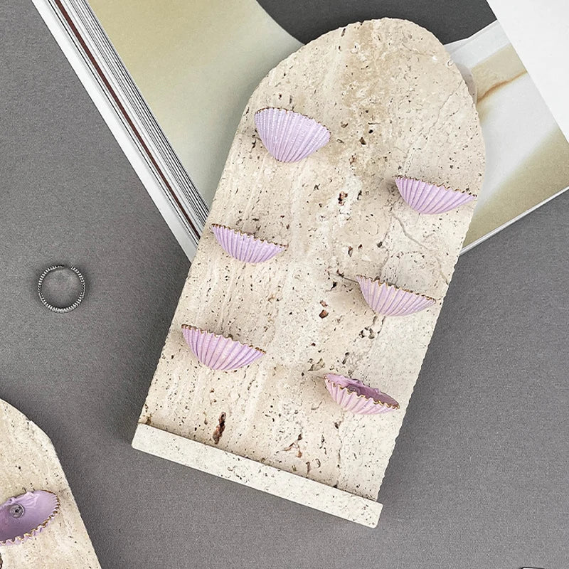 DecorBites™ Abalone Shell Jewelry Organizer: Ring, Earring, Bracelet, Art Deco Display