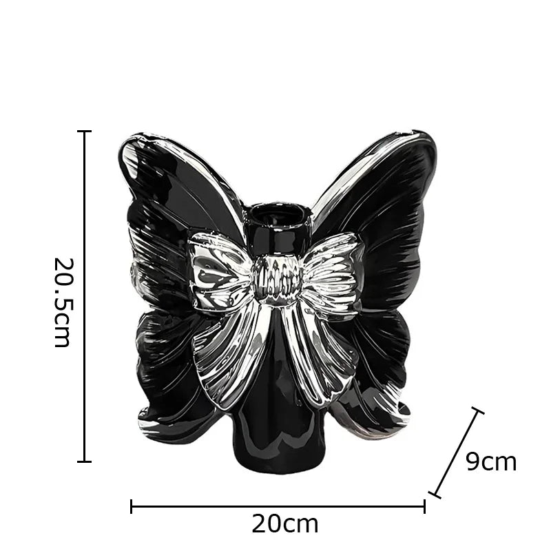 DecorBites™ Butterfly Ceramic Vase Flower Pots Modern Aesthetic Room Decor