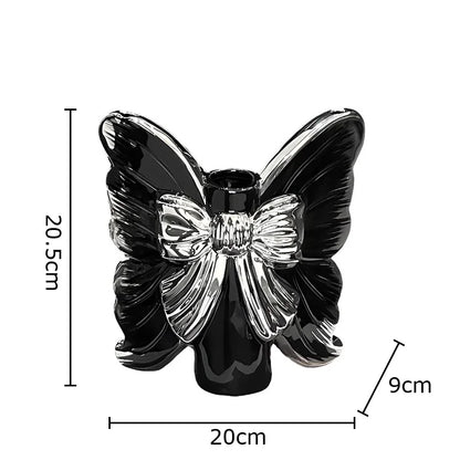 DecorBites™ Butterfly Ceramic Vase Flower Pots Modern Aesthetic Room Decor