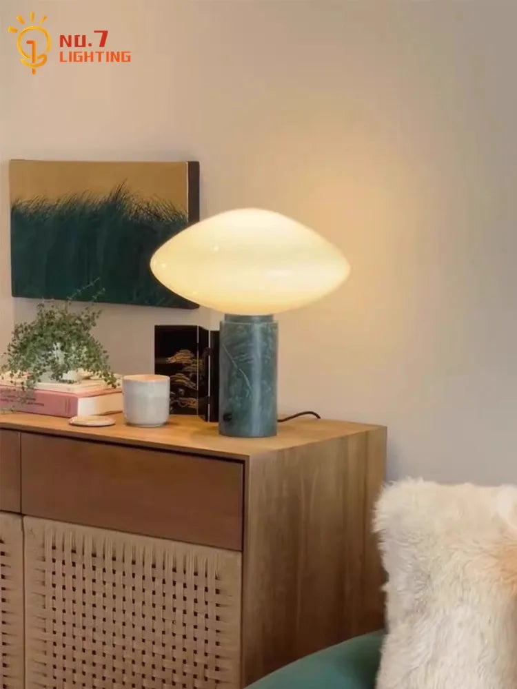 DecorBites™ Green Marble LED Table Lamp Nordic Minimalist Design