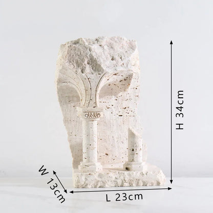 DecorBites™ Handmade Marble Medieval Sculptures and Ancient Greek Roman Temple Statue