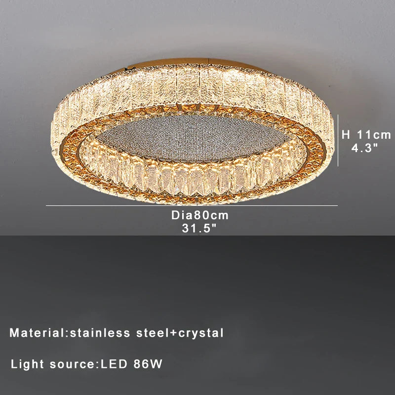 DecorBites™ Crystal Ceiling Lamp: Luxury Postmodern Design for Living Room & Bedroom