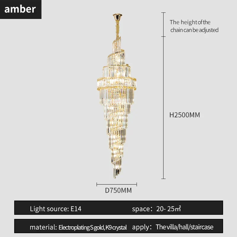 DecorBites™ K9 Deluxe Crystal Pendant Chandelier: Dazzling LED Ceiling Light for Modern Elegance