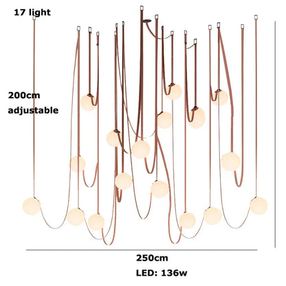 Lámpara colgante de bola de cristal DecorBites™ para salón-comedor tipo loft, iluminación LED