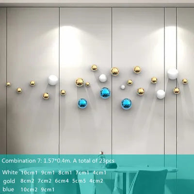 DecorBites™ Gold Ball Wall Hanging Ornaments Spherical Crafts Room Decor Display Pendants